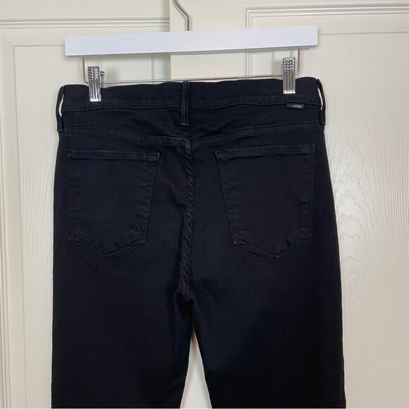 MOTHER The Rascal Ankle Step Fray Black Jeans Sz 30 - Picture 7 of 12